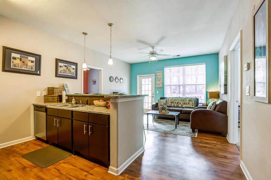 lighthouse wilmington kitchen breakfast bar living room